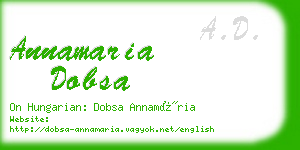 annamaria dobsa business card